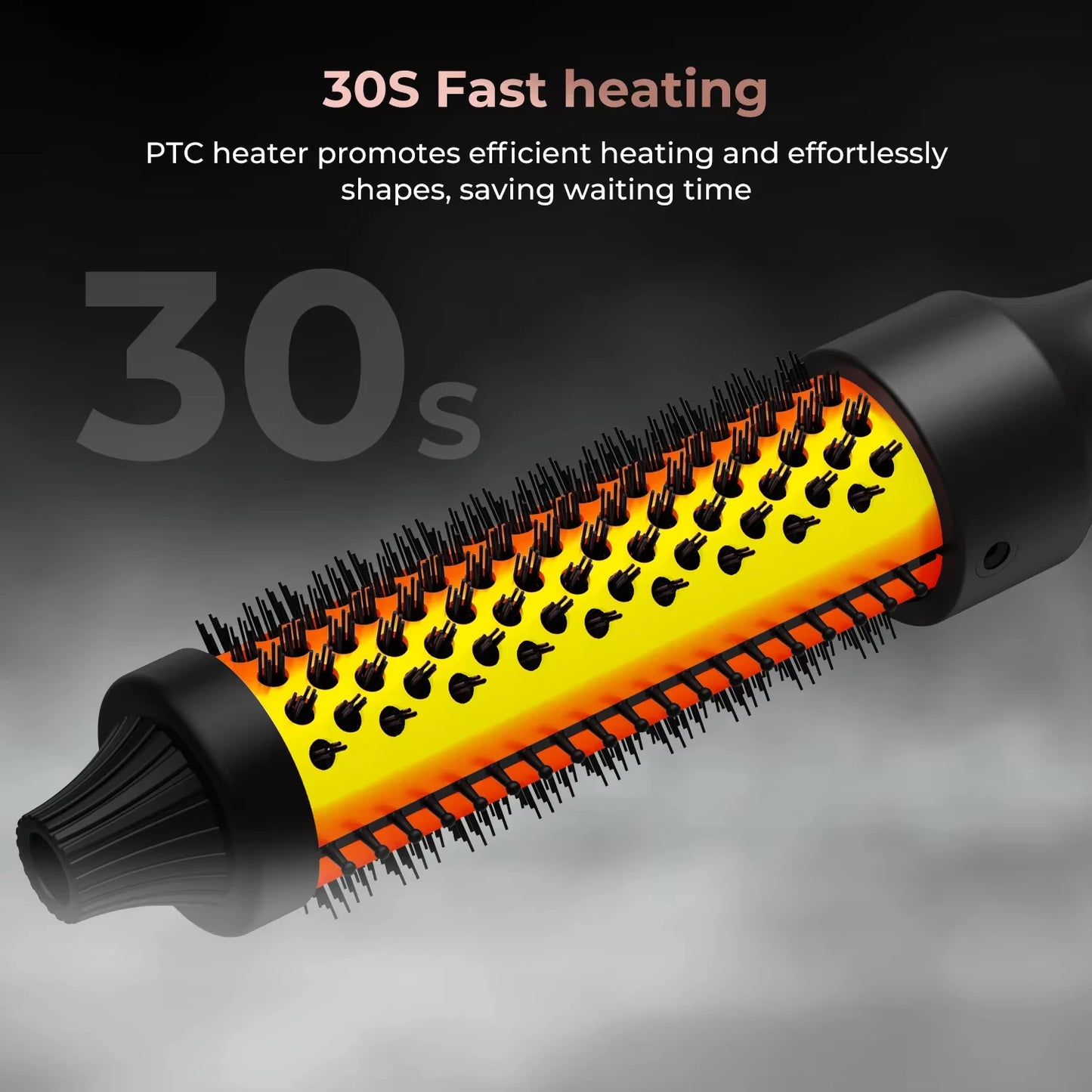 Brosse Chauffante Rotative 2 en 1 – Lissage & Boucles Parfaites