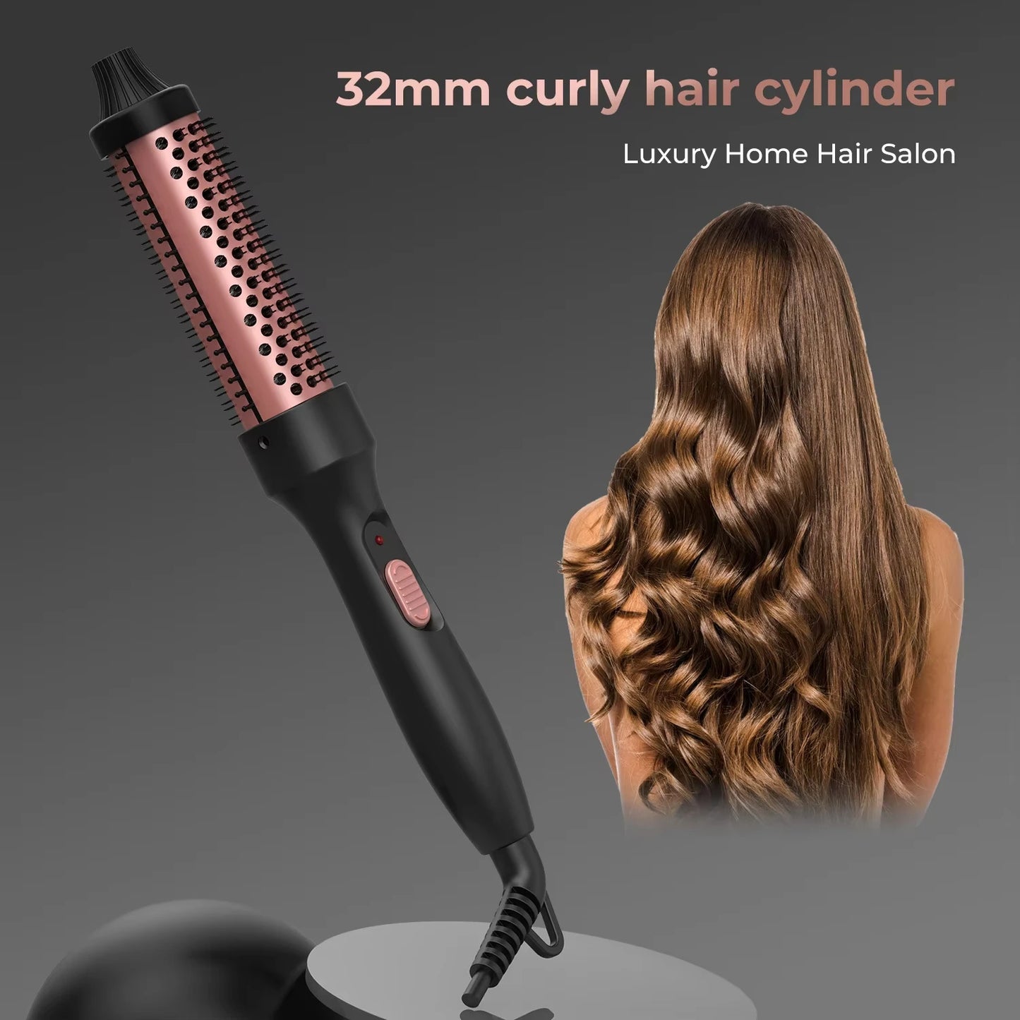 Brosse Chauffante Rotative 2 en 1 – Lissage & Boucles Parfaites